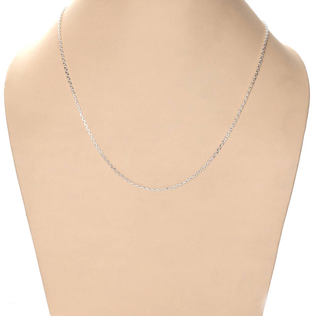 Anti-Tarnish 92.5 Sterling Silver Link Chain Necklace In 18 Inches For Women & Girls : CSCHAINF1_18