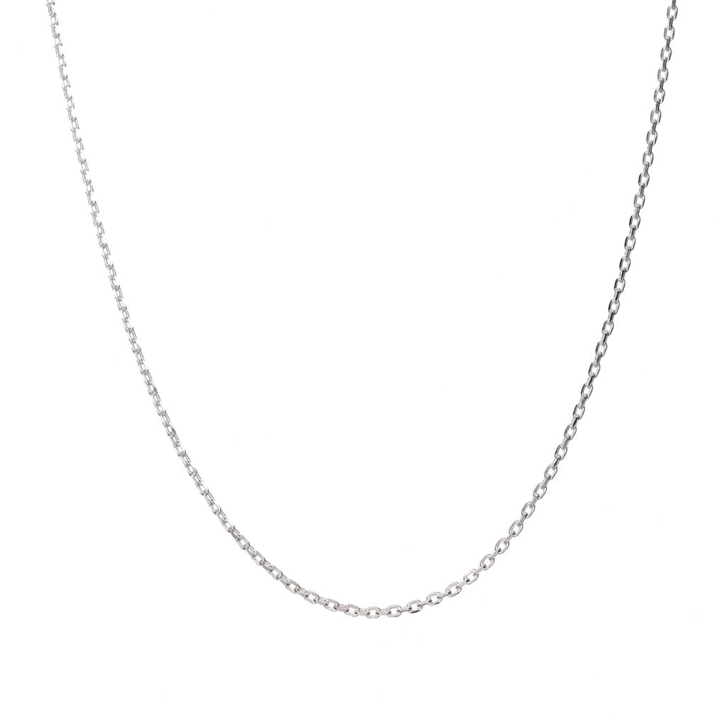 Anti-Tarnish 92.5 Sterling Silver Link Chain Necklace In 18 Inches For Women & Girls : CSCHAINF1_18