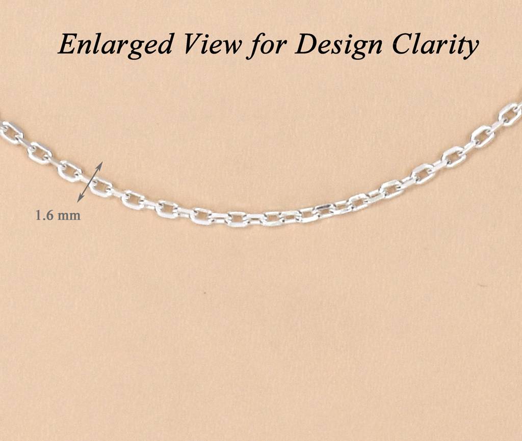 Anti-Tarnish 92.5 Sterling Silver Link Chain Necklace In 18 Inches For Women & Girls : CSCHAINF1_18