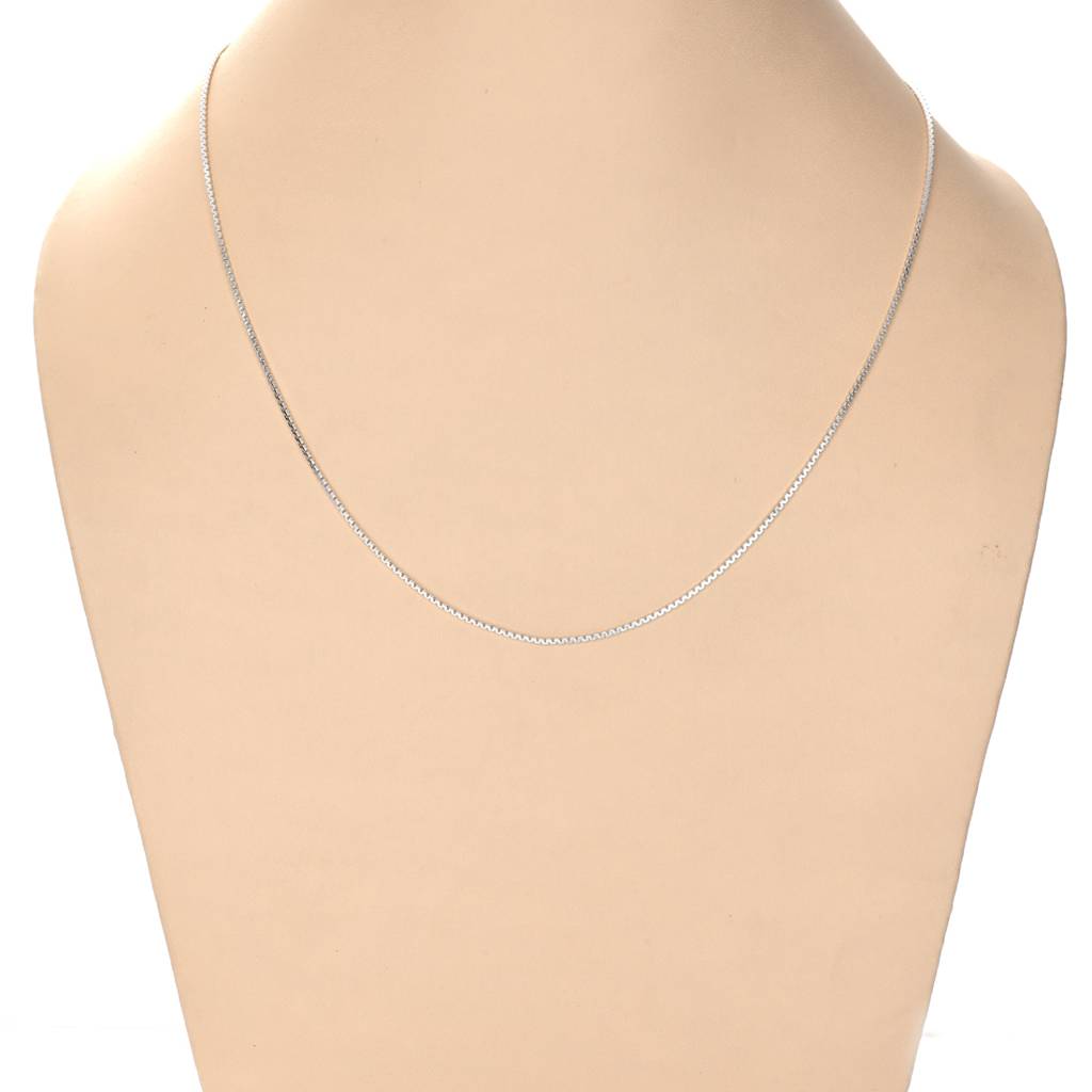 Anti-Tarnish 92.5 Sterling Silver Box Chain Necklace In 18 Inches For Women & Girls : CSCHAINF3_18