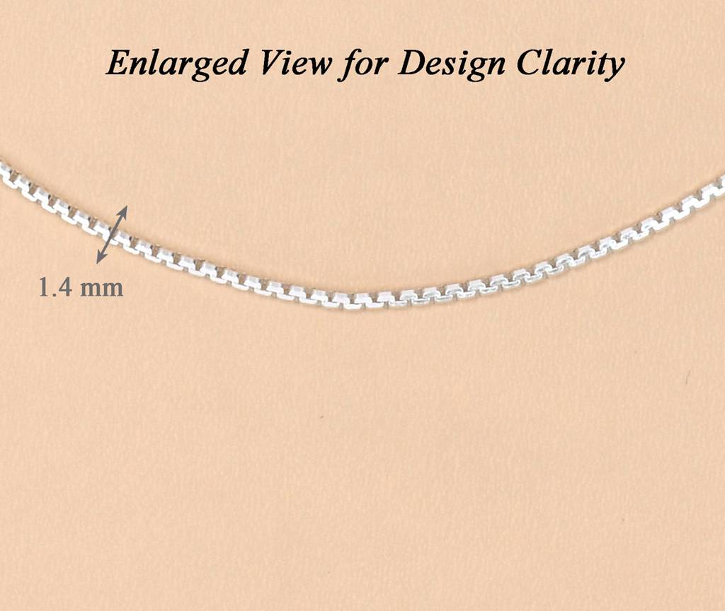 Anti-Tarnish 92.5 Sterling Silver Box Chain Necklace In 18 Inches For Women & Girls : CSCHAINF3_18