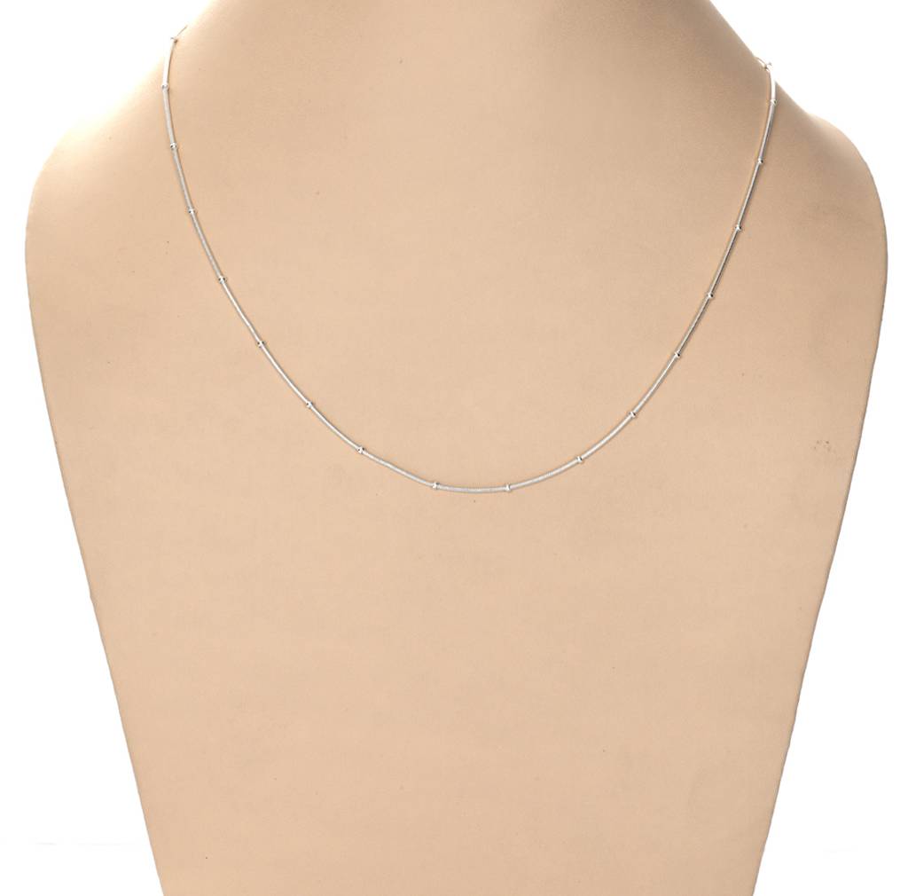 Anti-Tarnish 92.5 Sterling Silver Designer Chain Necklace In 18 Inches For Women & Girls : CSCHAINF5_18