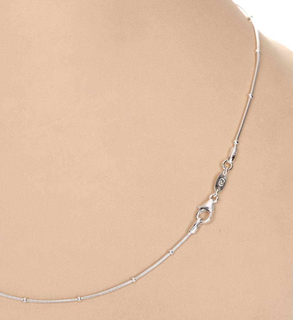 Anti-Tarnish 92.5 Sterling Silver Designer Chain Necklace In 18 Inches For Women & Girls : CSCHAINF5_18