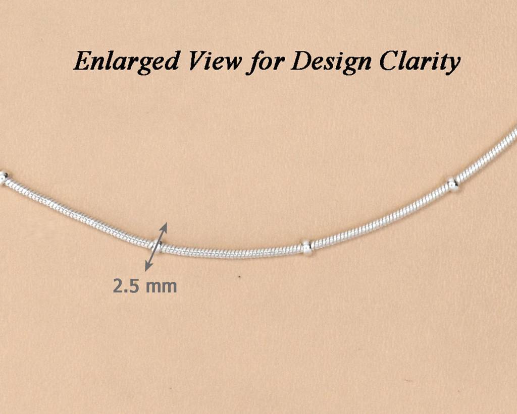 Anti-Tarnish 92.5 Sterling Silver Designer Chain Necklace In 18 Inches For Women & Girls : CSCHAINF5_18