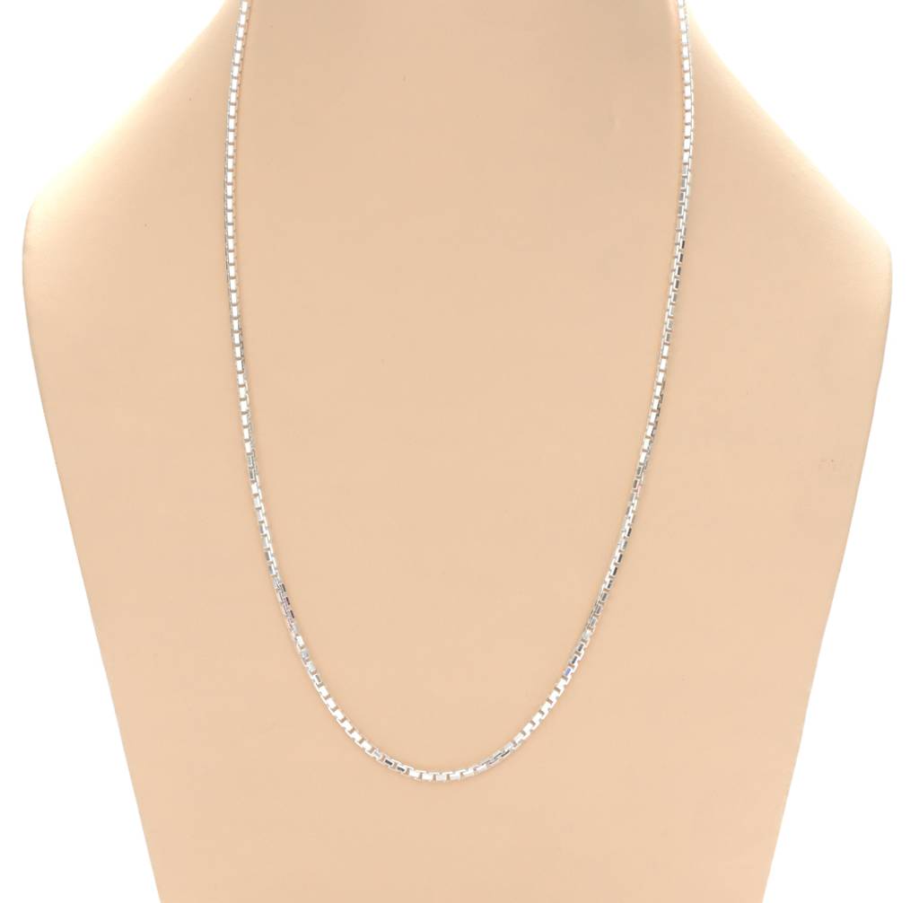 Anti-Tarnish 925 Sterling Silver Box Chain Necklace In 24 Inches For Men & Boys : CSCHAINM7_24