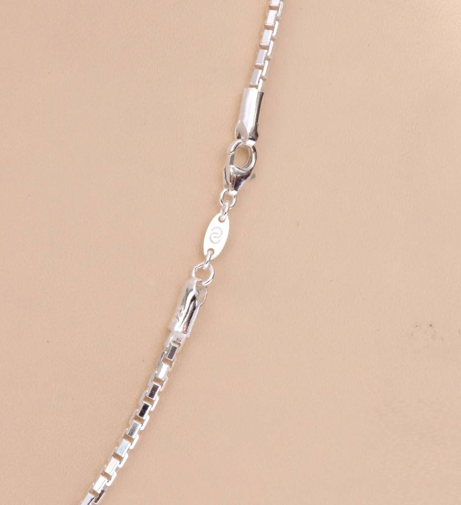 Anti-Tarnish 925 Sterling Silver Box Chain Necklace In 24 Inches For Men & Boys : CSCHAINM7_24
