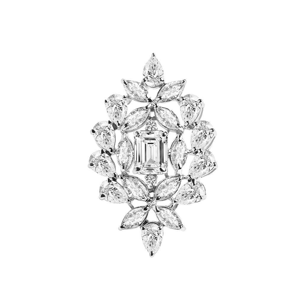 925 Sterling Silver Rhodium Plated Swiss Zirconia Long Adjustable Cocktail Ring Jewellery Gift For Women And Girls : CSCKTLR1