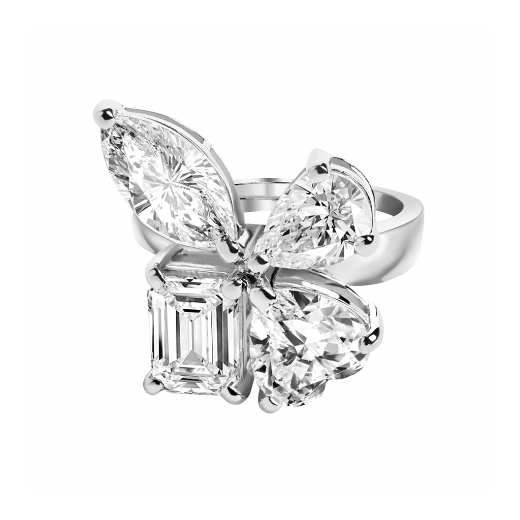 925 Sterling Silver Rhodium Plated Swiss Zirconia Statement Adjustable Cocktail Ring Jewellery Gift For Women And G : CSCKTLR4