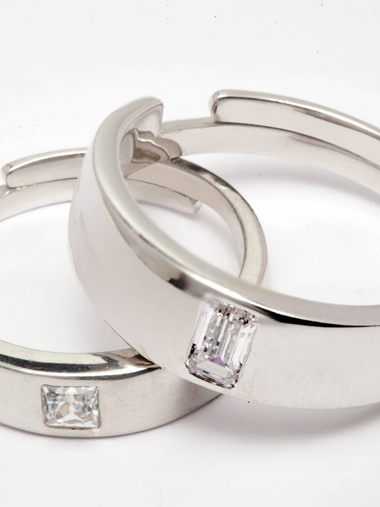 Pure 925 Sterling Silver Franco Adjustable Couple Band For Men And Women : CSCPLR1_MF