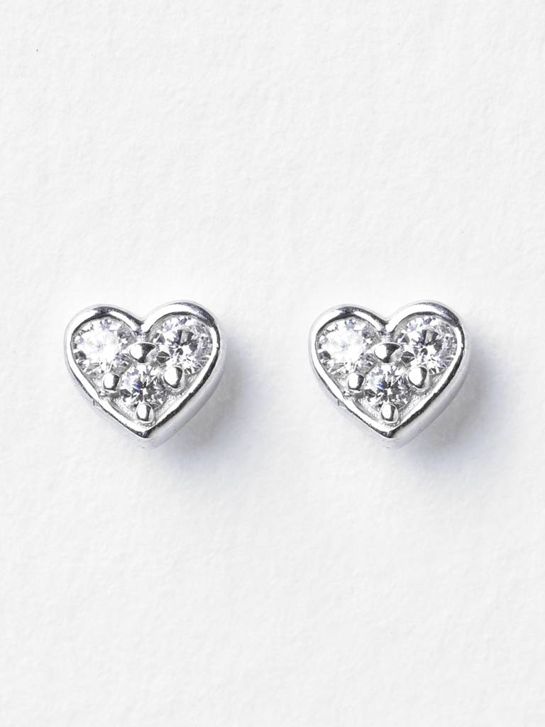 925 Sterling Silver Minimal Daily Wear Heart Studs Earrings For Kids & Girls : CSE11