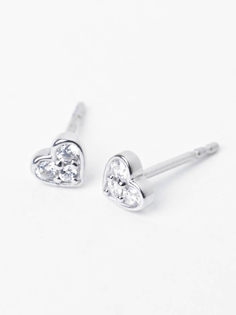 925 Sterling Silver Minimal Daily Wear Heart Studs Earrings For Kids & Girls : CSE11
