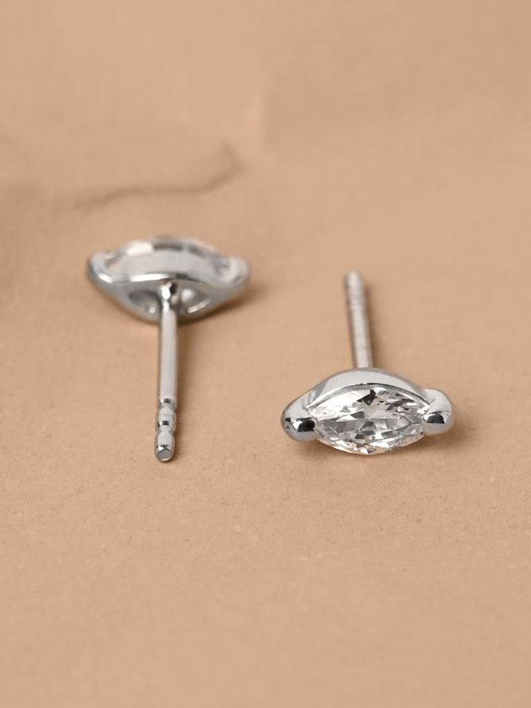 925 Sterling Silver Minimal Daily Wear Marquise Studs Earrings For Kids & Girls : CSE12