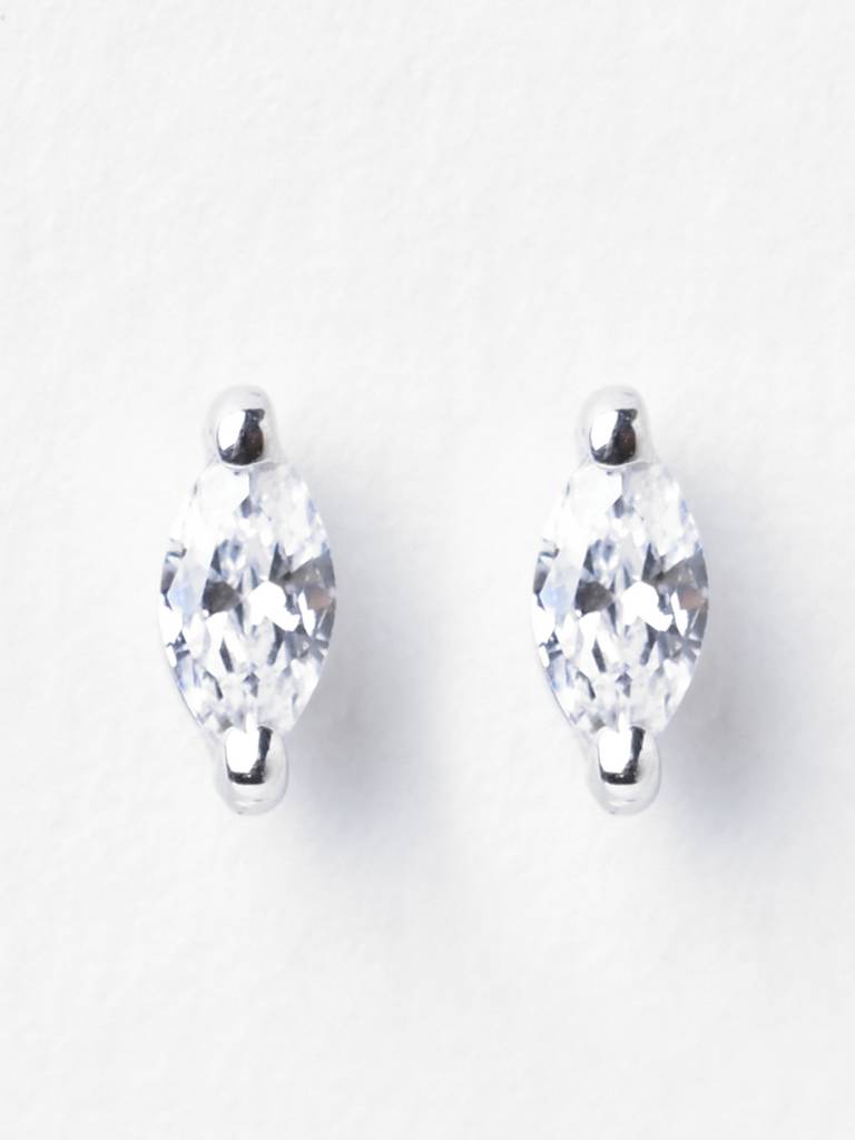 925 Sterling Silver Minimal Daily Wear Marquise Studs Earrings For Kids & Girls : CSE12
