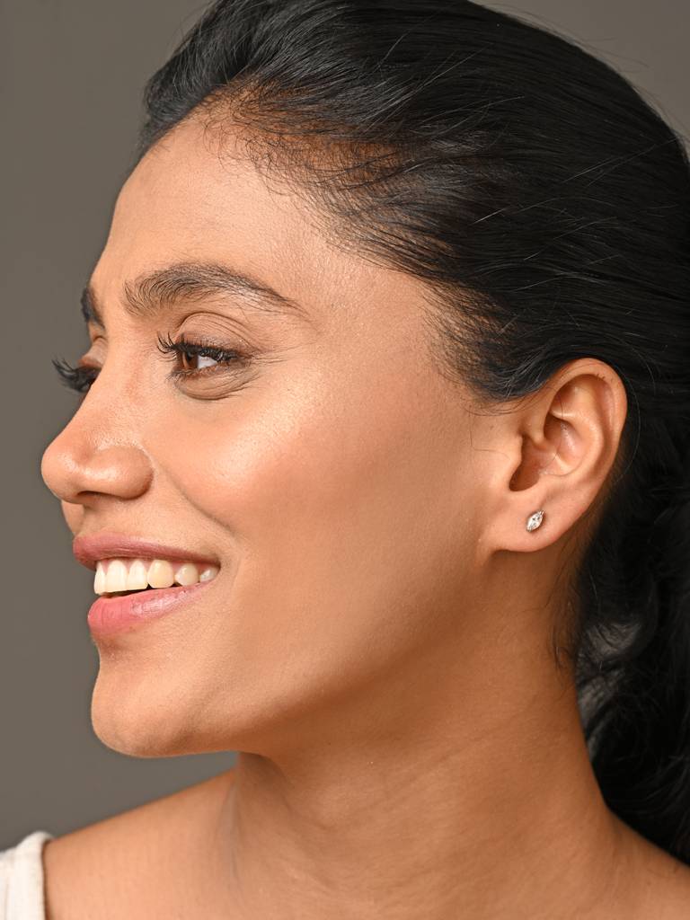 925 Sterling Silver Minimal Daily Wear Marquise Studs Earrings For Kids & Girls : CSE12