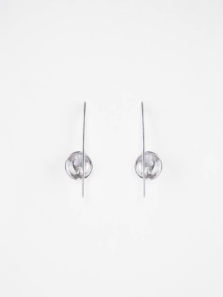 925 Sterling Silver Platinum Plated Isa Geometric Earrings Gift For Women & Girls : CSE26