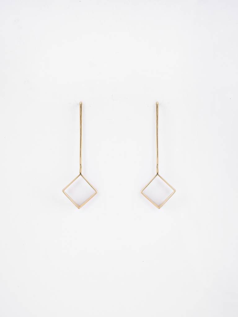 925 Sterling Silver Gold Plated Aya Geometric Earrings Gift For Women & Girls : CSE27