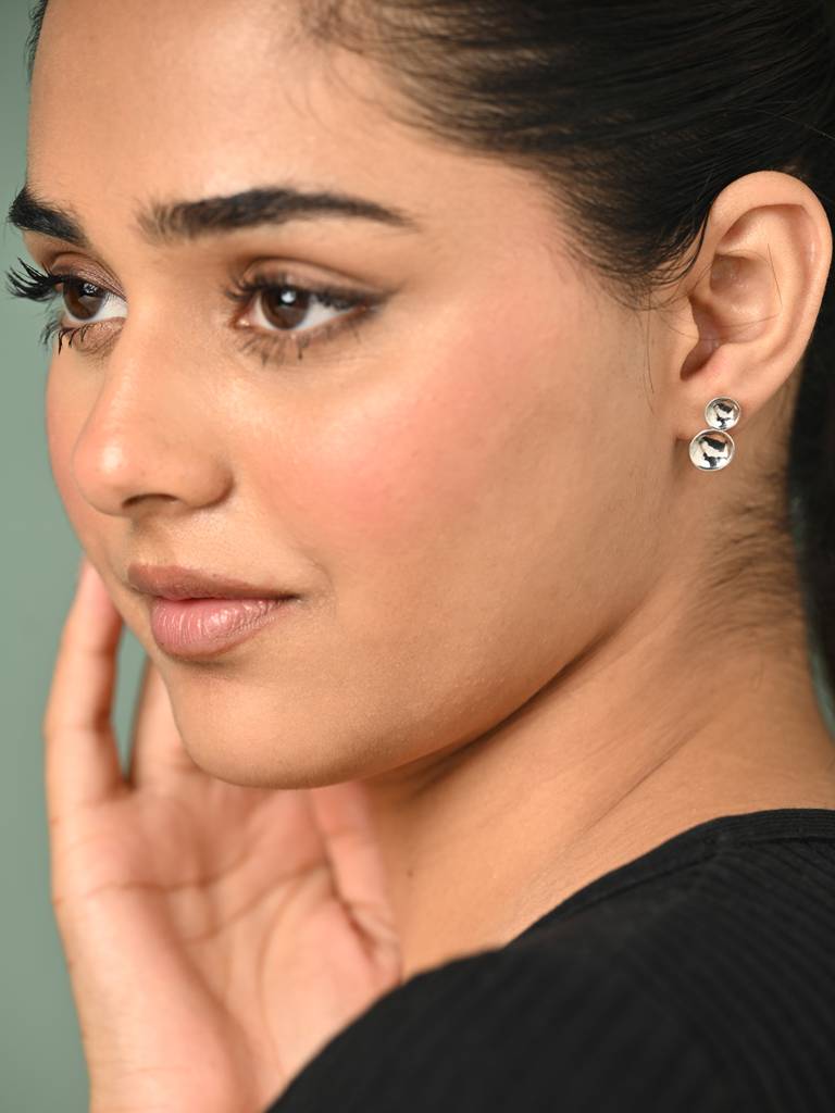 925 Sterling Silver Platinum Plated Anais Earrings Gift For Women & Girls : CSE29