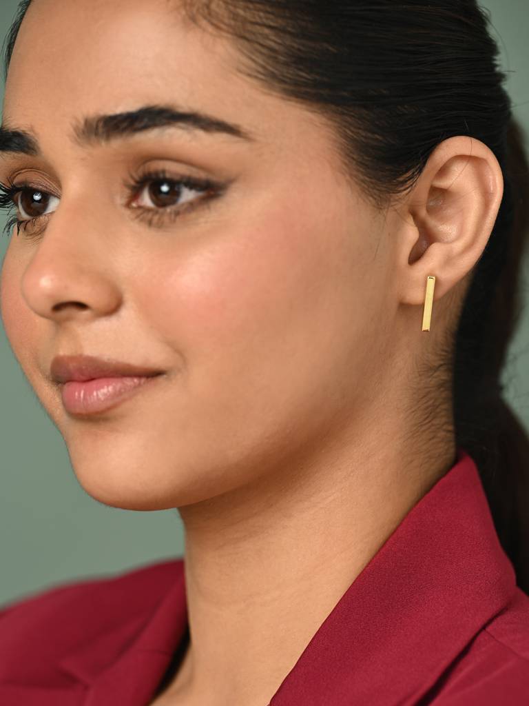 925 Sterling Silver Gold Plated Ines Earrings Gift For Women & Girls : CSE32
