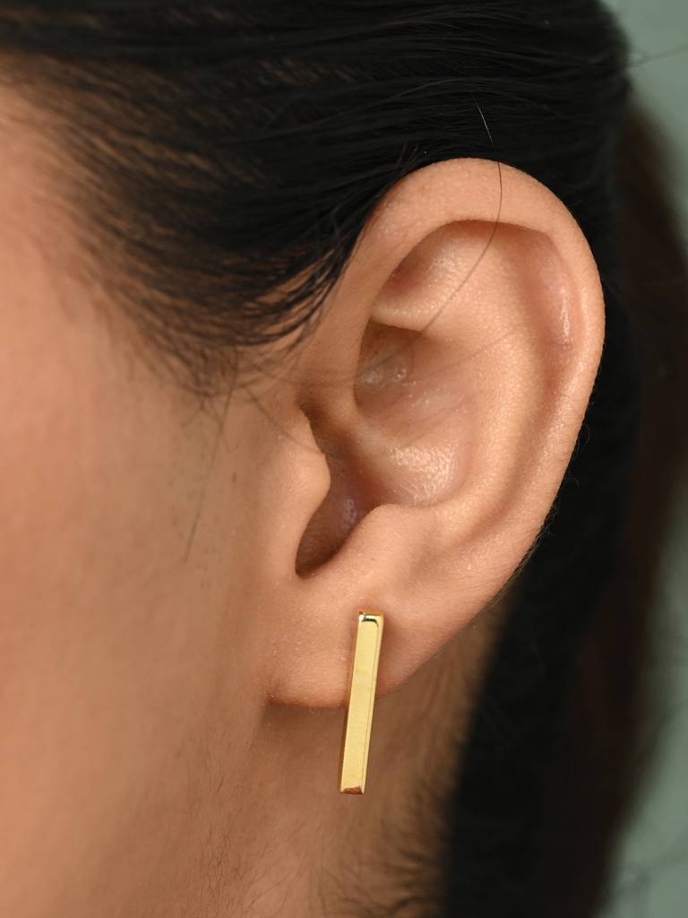 925 Sterling Silver Gold Plated Ines Earrings Gift For Women & Girls : CSE32