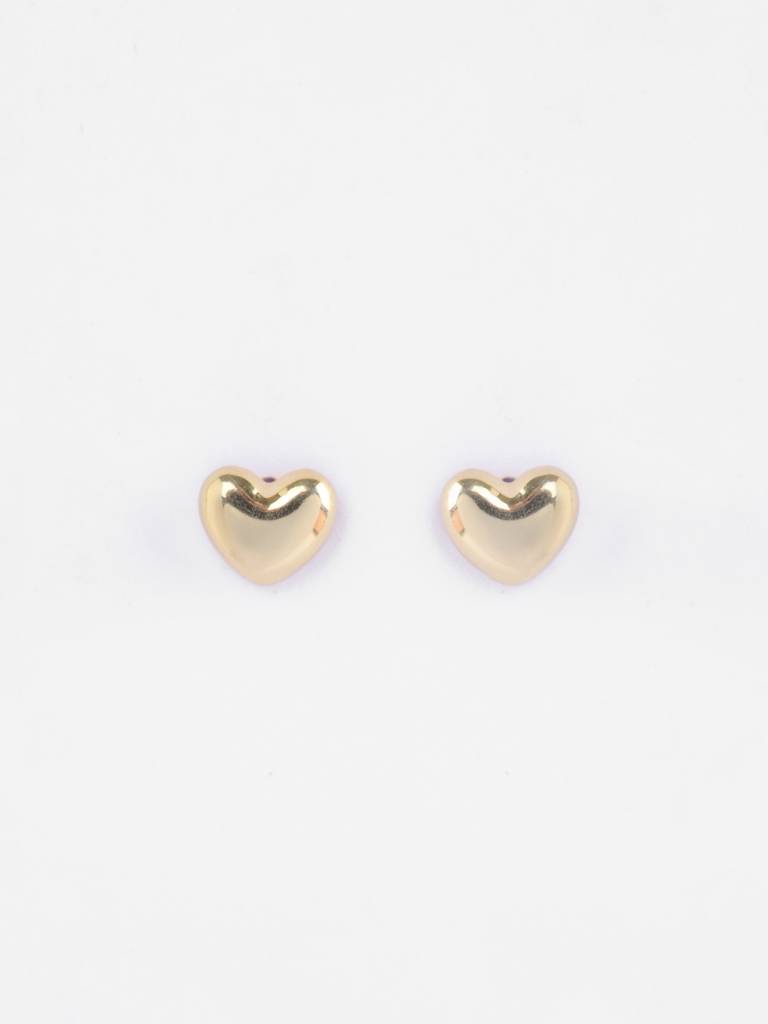 925 Sterling Silver Gold Plated Stella Golden Heart Stud Earrings Gift For Women & Girls : CSE36