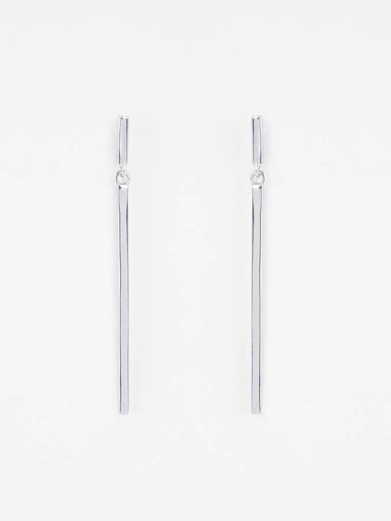 925 Sterling Silver Platinum Plated Sally Long Earrings Gift For Women & Girls : CSE41