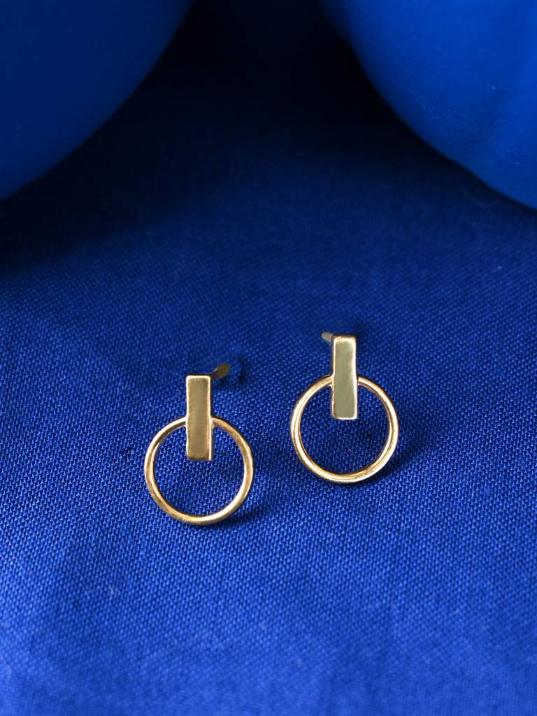 925 Sterling Silver Gold Plated Lyla Geometric Earrings Gift For Women & Girls : CSE45