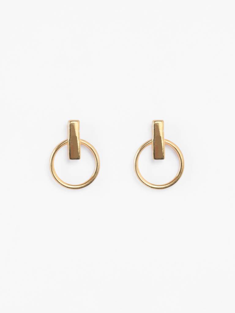 925 Sterling Silver Gold Plated Lyla Geometric Earrings Gift For Women & Girls : CSE45