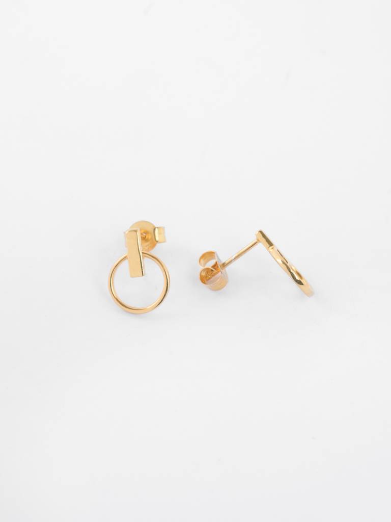 925 Sterling Silver Gold Plated Lyla Geometric Earrings Gift For Women & Girls : CSE45