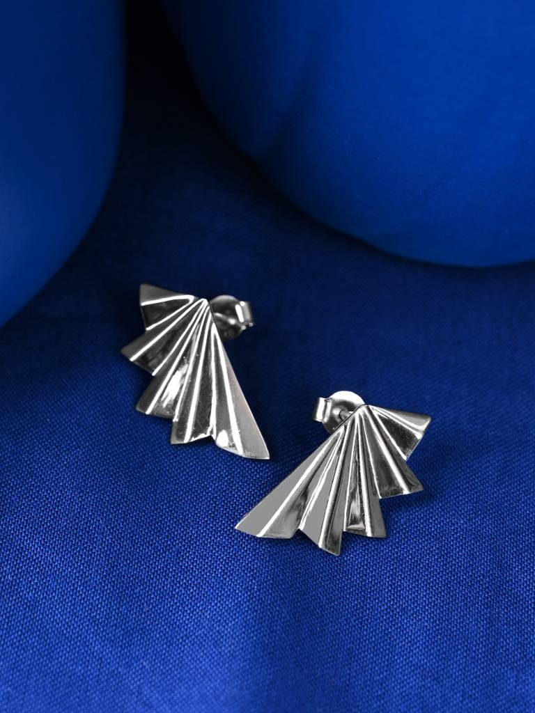 925 Sterling Silver Platinum Plated Aria Designer Earrings Gift For Women & Girls : CSE49