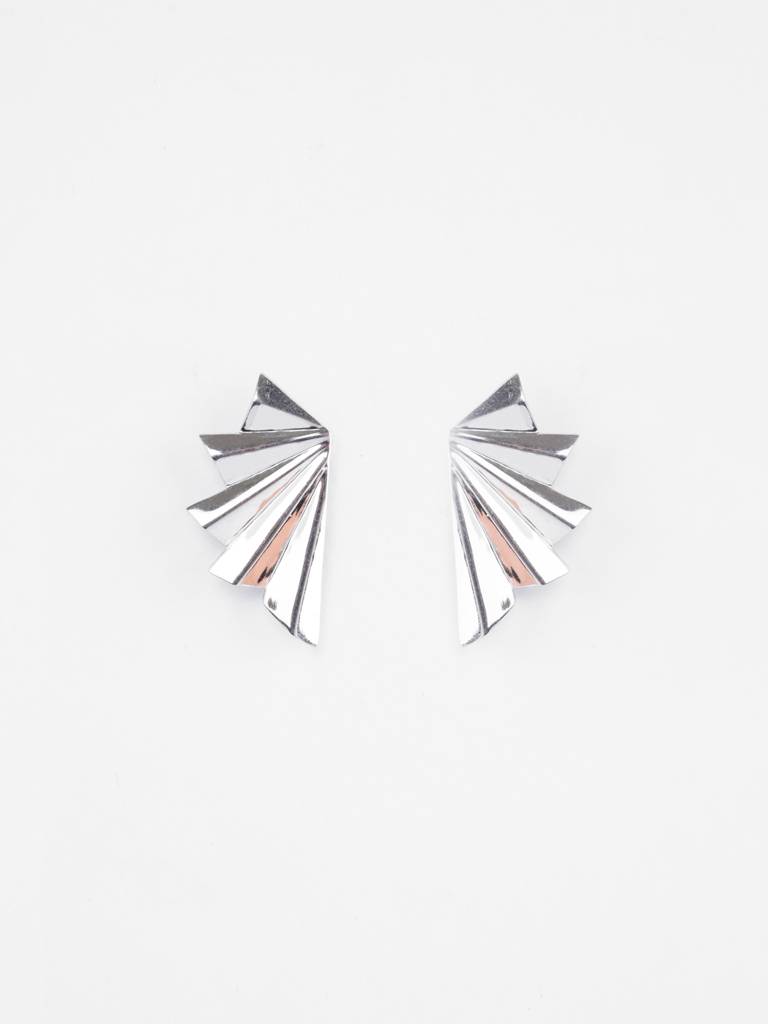 925 Sterling Silver Platinum Plated Aria Designer Earrings Gift For Women & Girls : CSE49