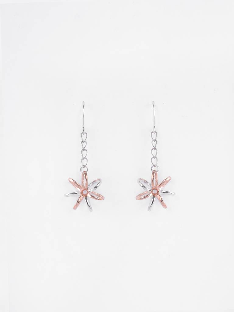 925 Sterling Silver Rose Gold Plated Cora Long Earrings Gift For Women & Girls : CSE50