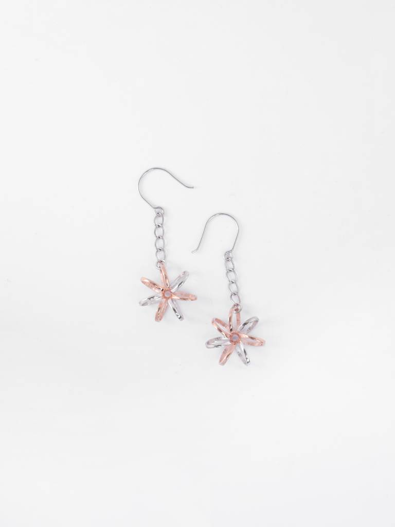 925 Sterling Silver Rose Gold Plated Cora Long Earrings Gift For Women & Girls : CSE50