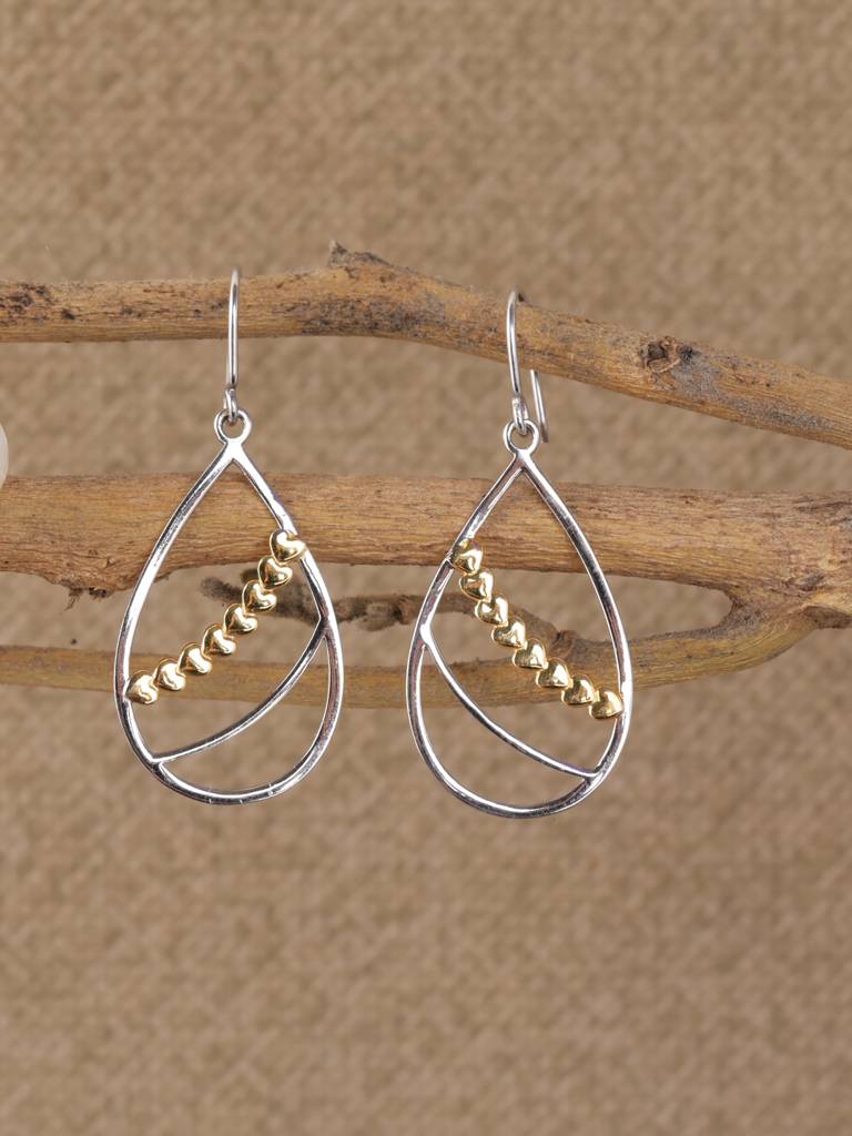 925 Sterling Silver Gold Plated Emery Long Earrings Gift For Women & Girls : CSE51
