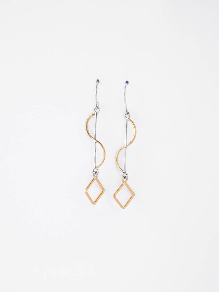 925 Sterling Silver Gold Plated Freya Long Earrings Gift For Women & Girls : CSE52