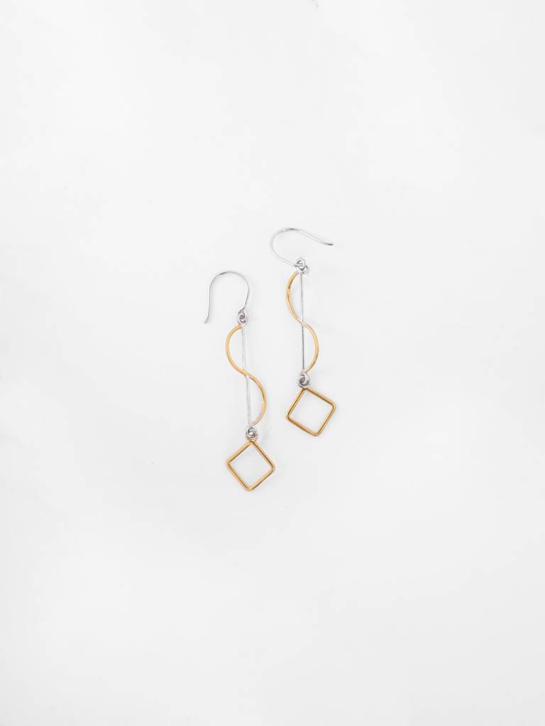 925 Sterling Silver Gold Plated Freya Long Earrings Gift For Women & Girls : CSE52