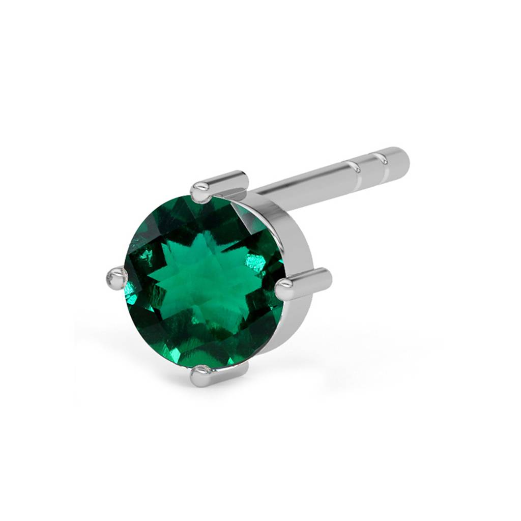 Clara 925 Sterling Silver Green Stud Men Earring Gift For Men & Boys (1 Piece) : CSE5PC1_EM
