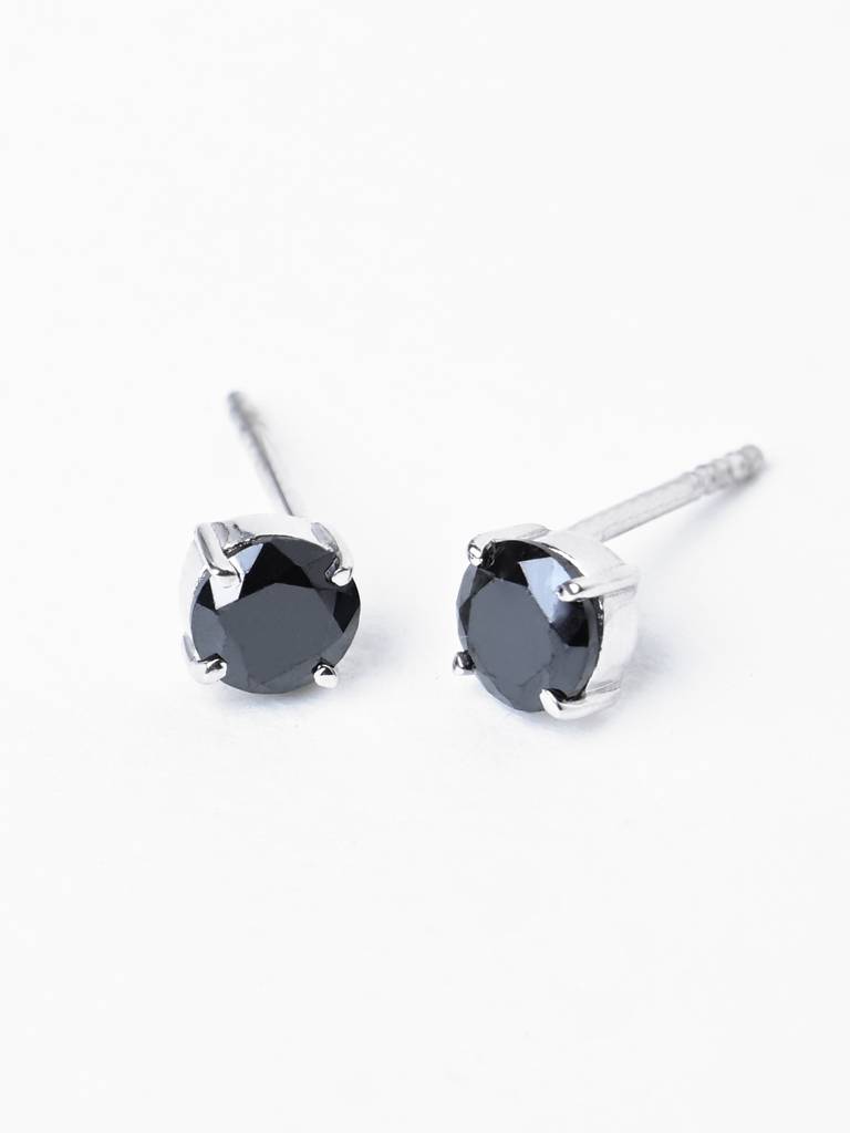 925 Sterling Silver Black Minimal Daily Wear Studs Earrings For Kids & Girls : CSE5_BK