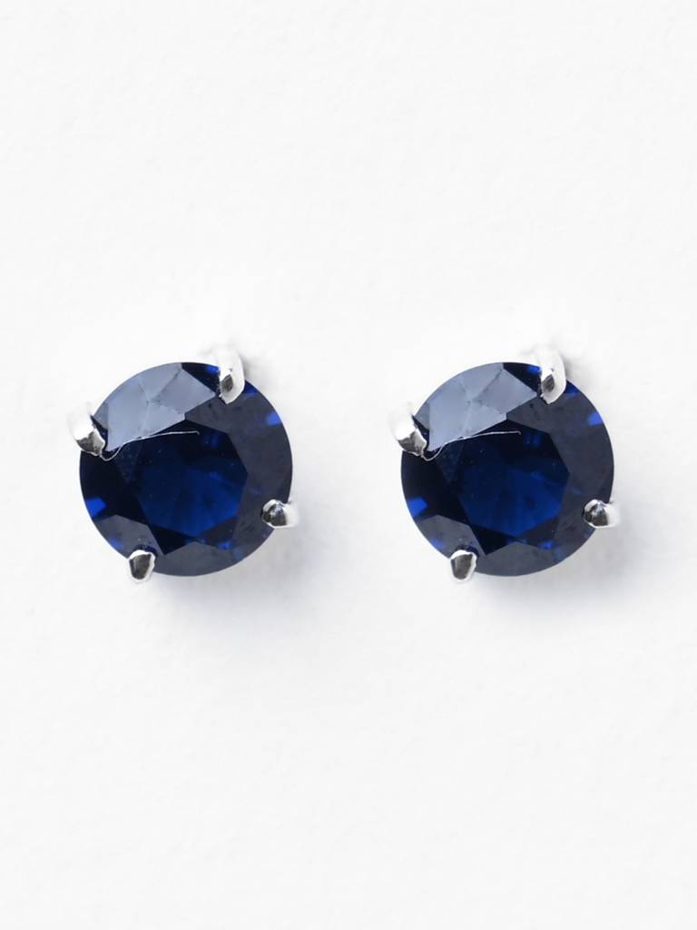 925 Sterling Silver Royal Blue Minimal Daily Wear Studs Earrings For Kids & Girls : CSE5_BS