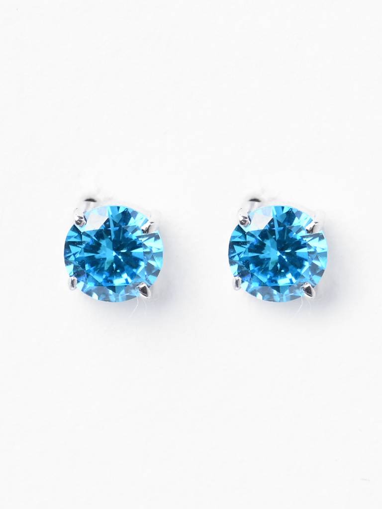 925 Sterling Silver Sky Blue Minimal Daily Wear Studs Earrings For Kids & Girls : CSE5_BT