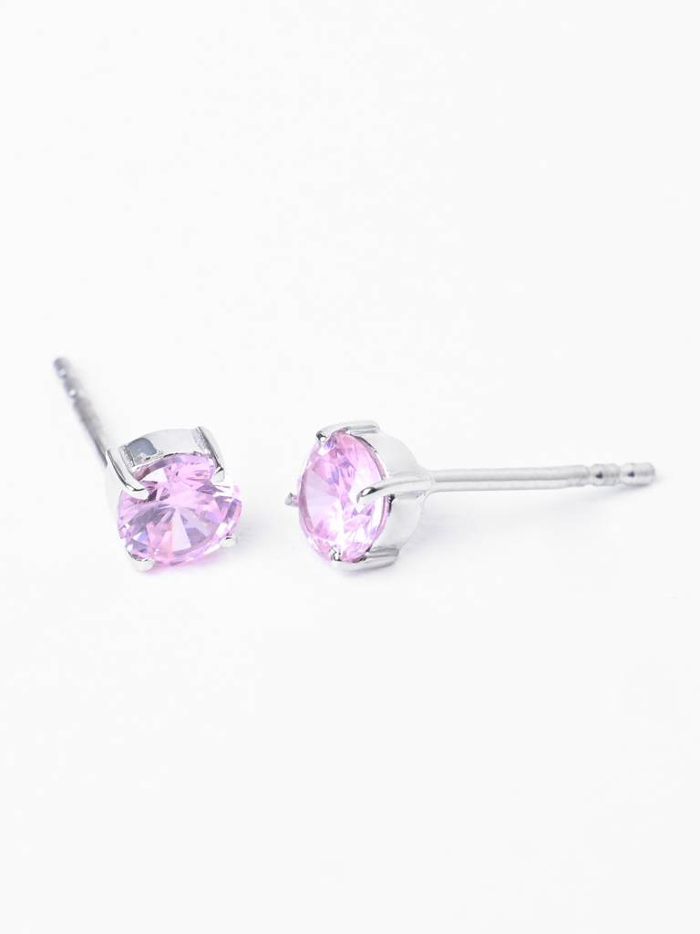 925 Sterling Silver Pink Minimal Daily Wear Studs Earrings For Kids & Girls : CSE5_PK