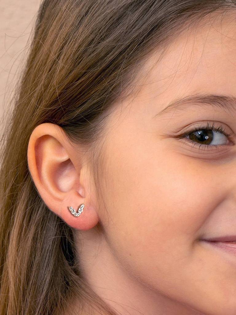925 Sterling Silver Minimal Daily Wear Small V Studs Earrings For Kids & Girls : CSE7