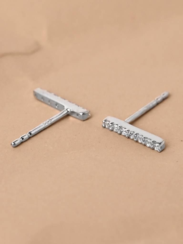 925 Sterling Silver Minimal Daily Wear Bar Studs Earrings For Kids & Girls : CSE8