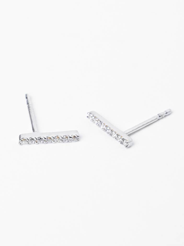 925 Sterling Silver Minimal Daily Wear Bar Studs Earrings For Kids & Girls : CSE8