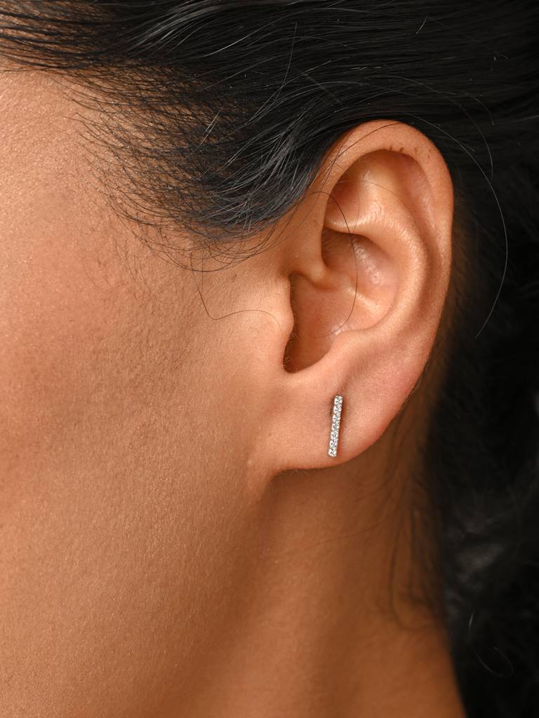 925 Sterling Silver Minimal Daily Wear Bar Studs Earrings For Kids & Girls : CSE8