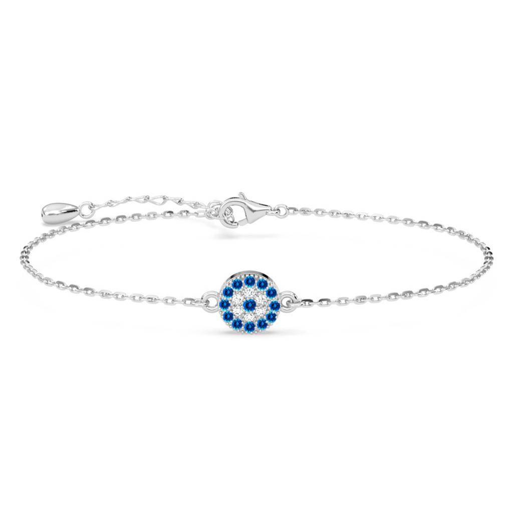 925 Silver Platinum Plated Swiss Zirconia Verona Evil Eye Bracelet : CSEEBRF77_SCH