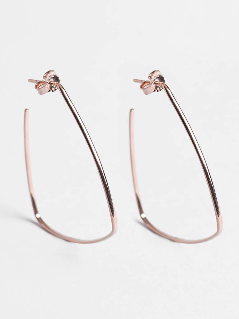 925 Sterling Silver Rose Gold Rhodium Plated Olya Hoop Earrings Gift For Women & Girls : CSHDE31