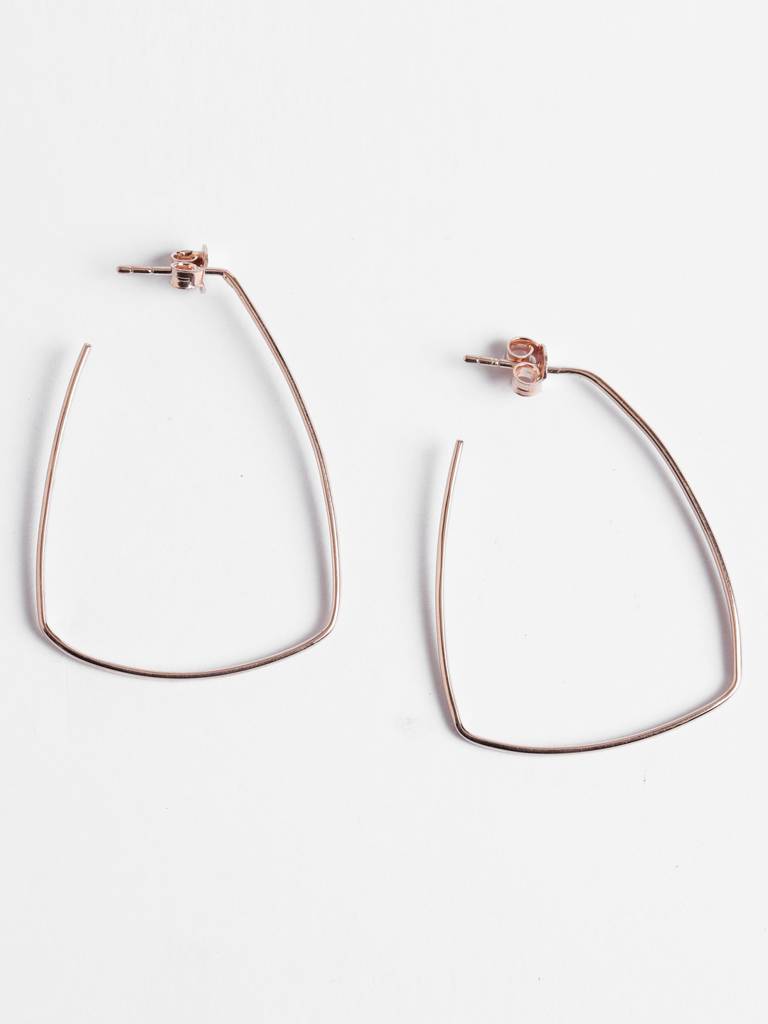 925 Sterling Silver Rose Gold Rhodium Plated Olya Hoop Earrings Gift For Women & Girls : CSHDE31