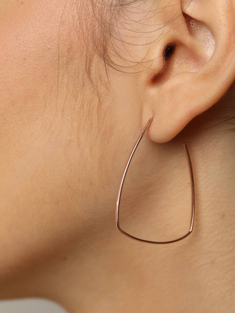 925 Sterling Silver Rose Gold Rhodium Plated Olya Hoop Earrings Gift For Women & Girls : CSHDE31