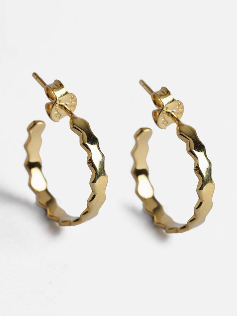 925 Sterling Silver Gold Rhodium Plated Ania Hoop Earrings Gift For Women & Girls : CSHDE36