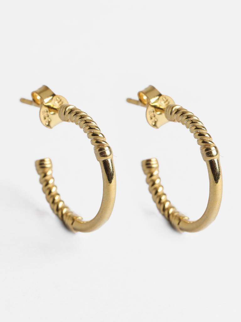 925 Sterling Silver Gold Rhodium Plated Vera Hoop Earrings Gift For Women & Girls : CSHDE37